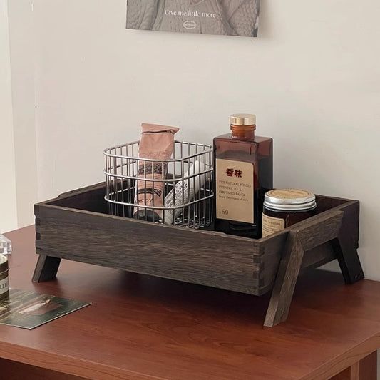Rectangular Solid Wood Storage Tray