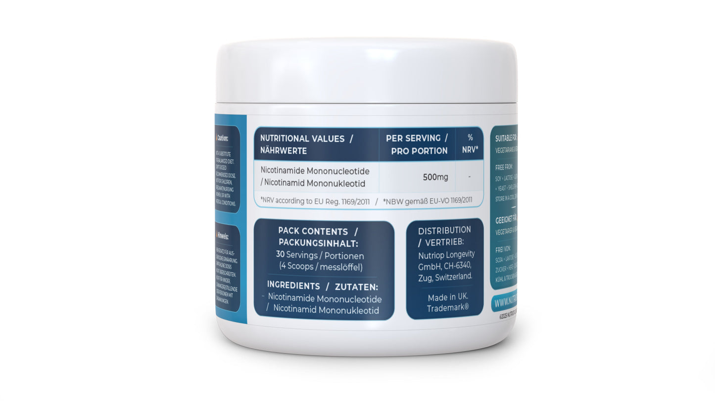 Nutriop Longevity® PURE-NMN Nicotinamide Mononucleotide Extreme Potency sublingual powder -15 grams-2
